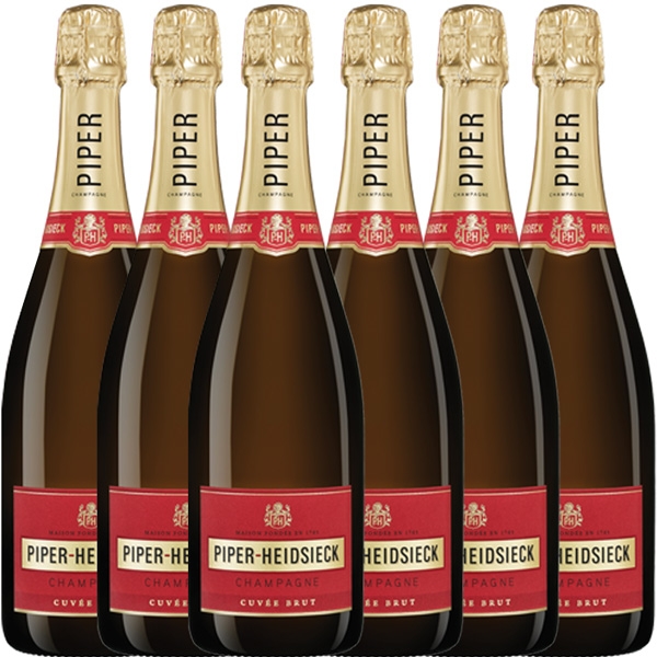 Pakket met 6 flessen à 75CL Piper-Heidsieck brut