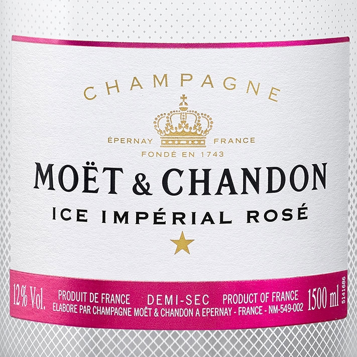 Champagne Moët & Chandon Ice Impérial Rosé Magnum 1500ML etiket Moët & Chandon Ice Impérial Rosé Magnum 1,5 Liter
