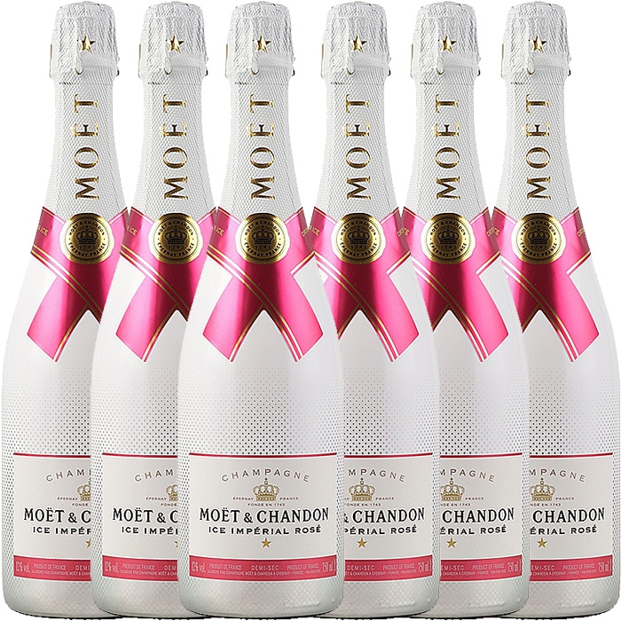 Pakket met 6 flessen à 75CL Moët & Chandon Ice Impérial Rosé