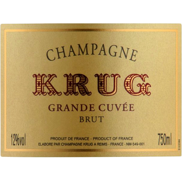 Champagne Krug Grande Cuvée etiket Krug Grande Cuvée Brut edition 168 75CL in Coffret