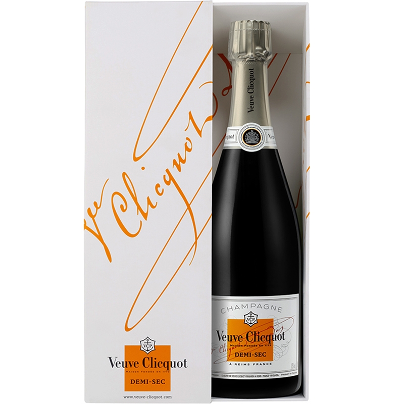 Veuve Clicquot Demi-Sec 75CL in geschenkverpakking