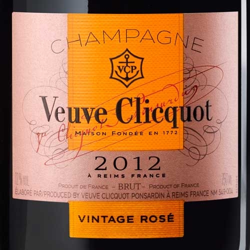 Veuve Clicquot Rosé Vintage 2012 etiket Veuve Clicquot Rosé Vintage 2012 75CL