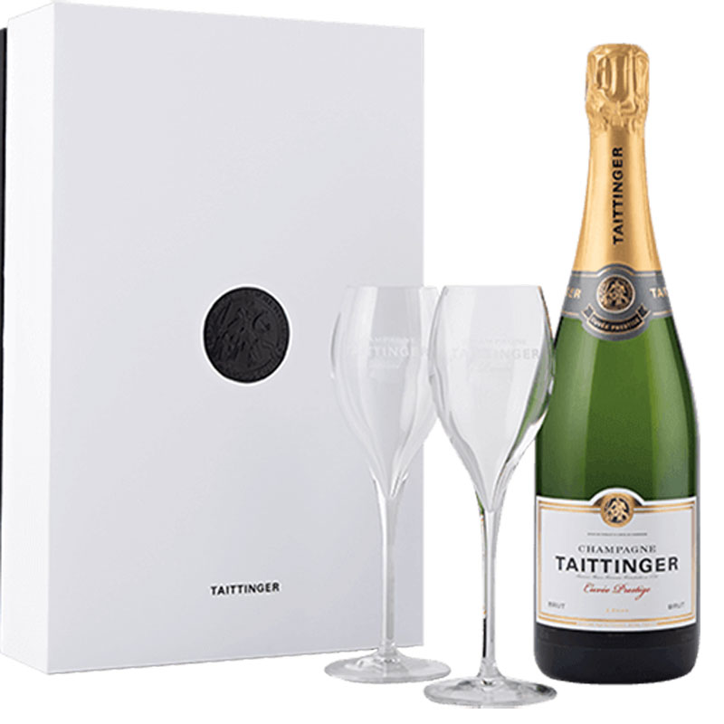 Taittinger Brut Réserve in giftpack Paradoxe met glazen