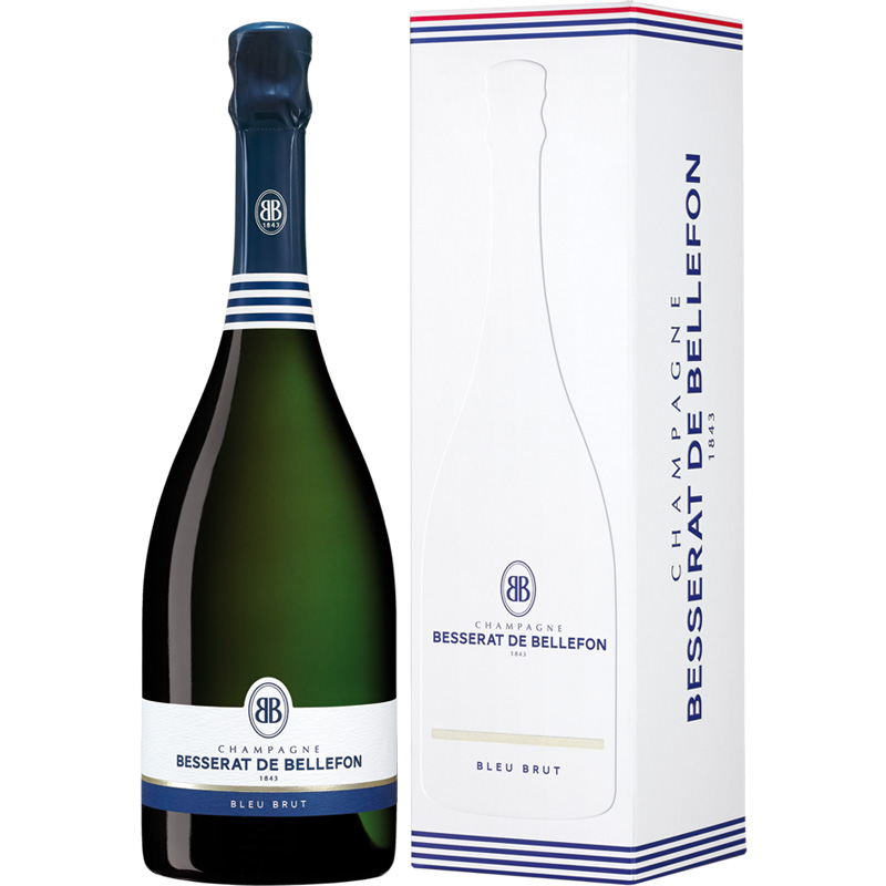 Besserat de Bellefon Cuvee Bleu Brut in geschenkverpakking 75CL