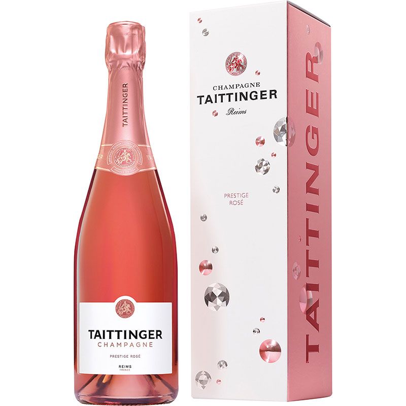 Taittinger Prestige Rosé 75 CL in Diamonds geschenkverpakking