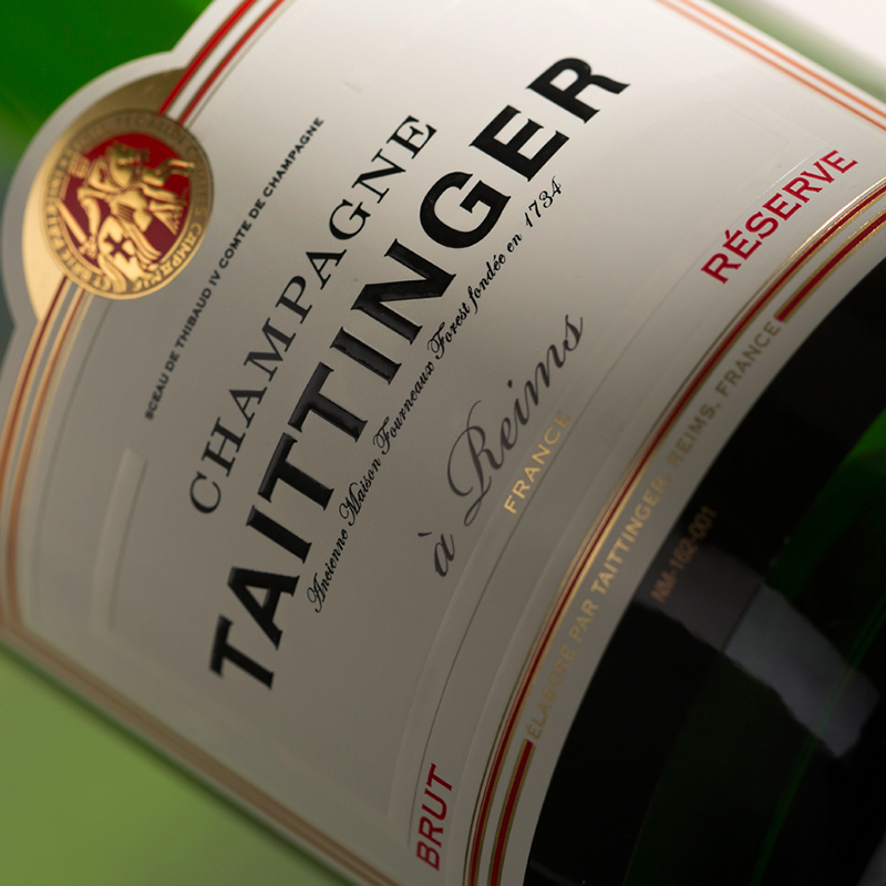 Taittinger Brut Réserve etiket Pakket met 6 flessen à 75CL Taittinger Brut Réserve