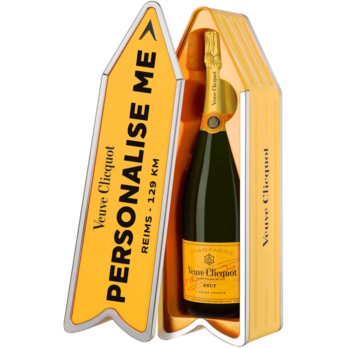 Champagne Veuve Clicquot Arrow met gepersonaliseerde tekst 