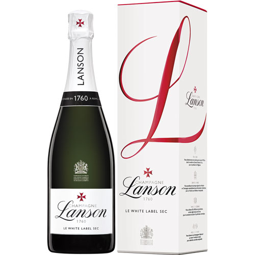 Lanson Le White Label Sec 75CL in geschenkverpakking