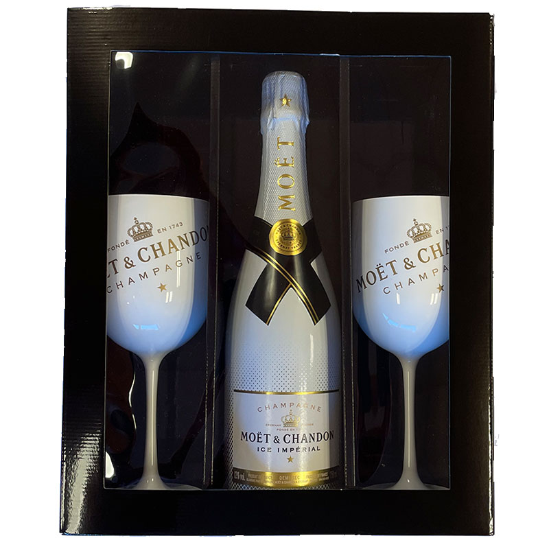 Moët & Chandon Ice Impérial 75CL in luxe geschenkdoos met kunststof glazen