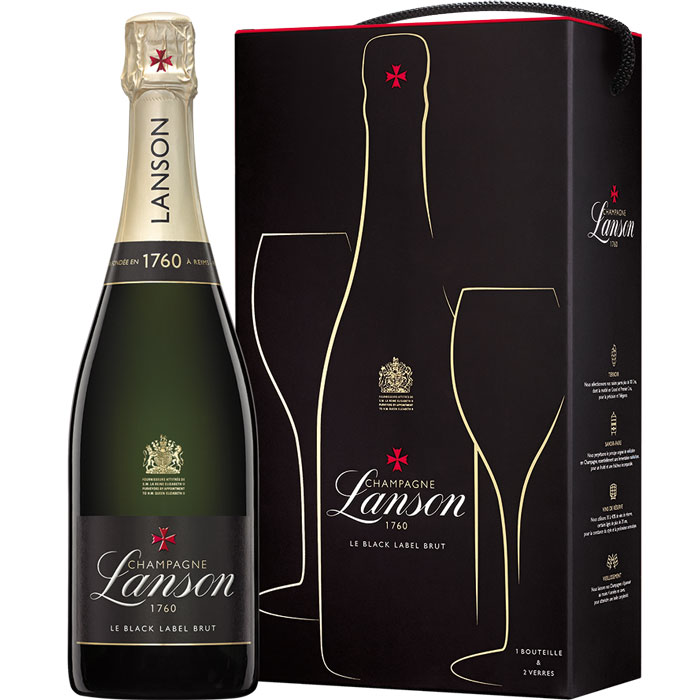 Lanson Le Black Label Brut geschenkverpakking met glazen