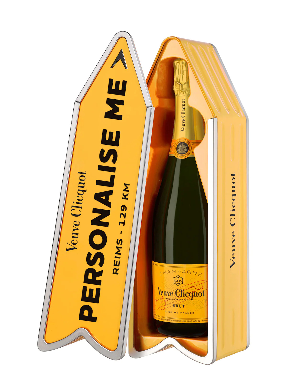 Champagne Veuve Clicquot Arrow met gepersonaliseerde naam